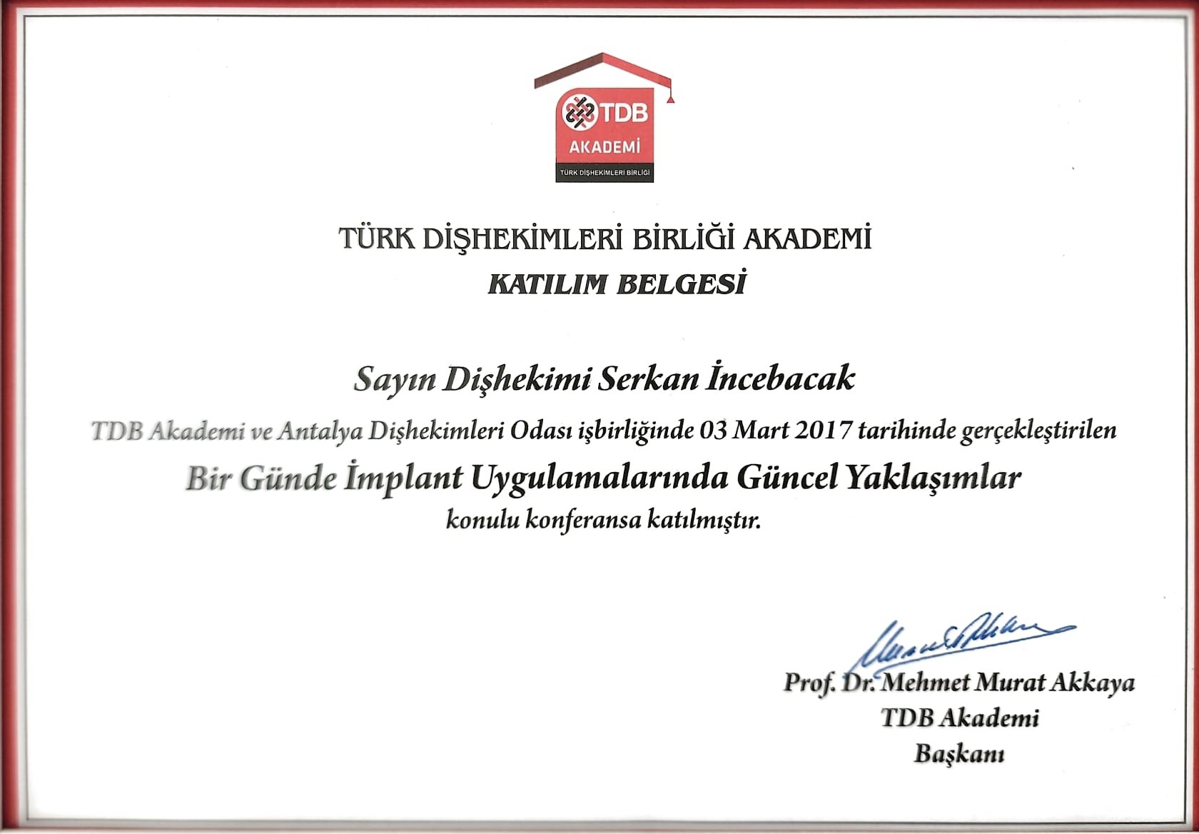 Katılım belgesi